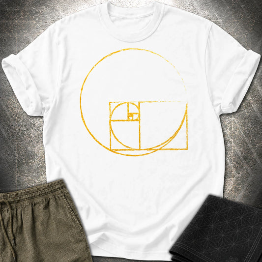 Golden Ratio Spiral Circle T-Shirt - Golden Ratio Spiral Circle T-Shirt - White