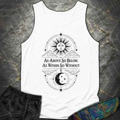 As Above So Below Sun Moon - As Above So Below Sun Moon Comfort Tank Top - White