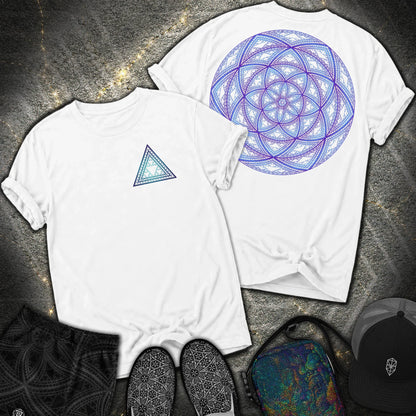 Sierpinski Seed Of Life 2 Sided Comfort T-Shirt - Sierpinski Seed Of Life 2 Sided Comfort T-Shirt - White