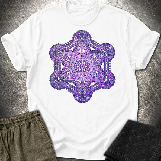 Intricate Metatron's Cube T-Shirt - Intricate Metatron's Cube T-Shirt - White