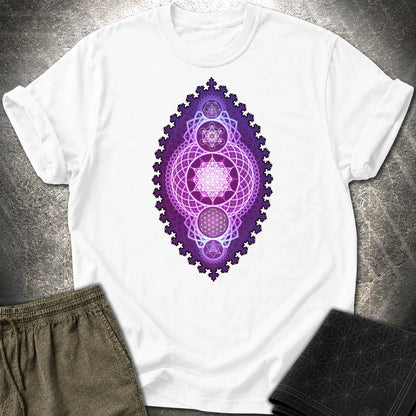 Fractal Sacred Geometry Fusion T-Shirt - Fractal Sacred Geometry Fusion T-Shirt - White