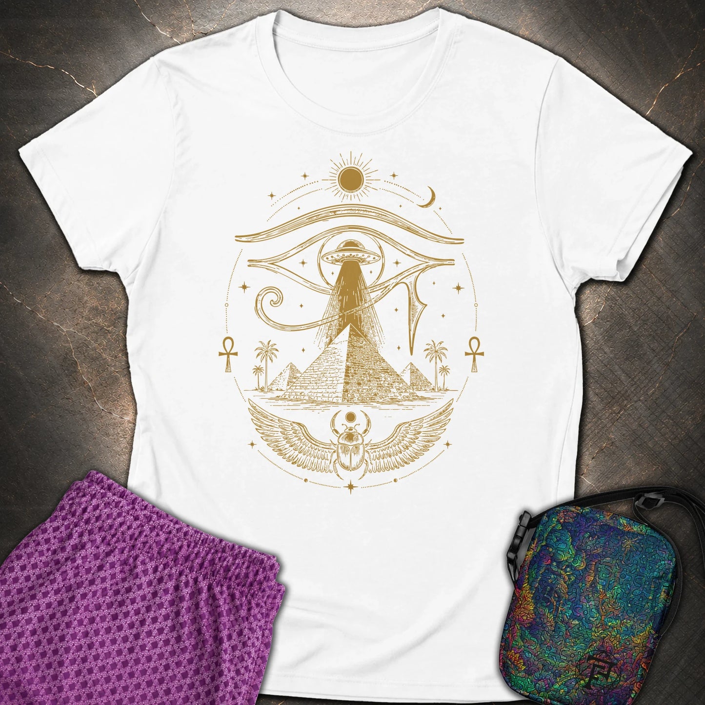 Ancient Eye Over the Pyramids - Ancient Eye Over the Pyramids Womens T-Shirt - White