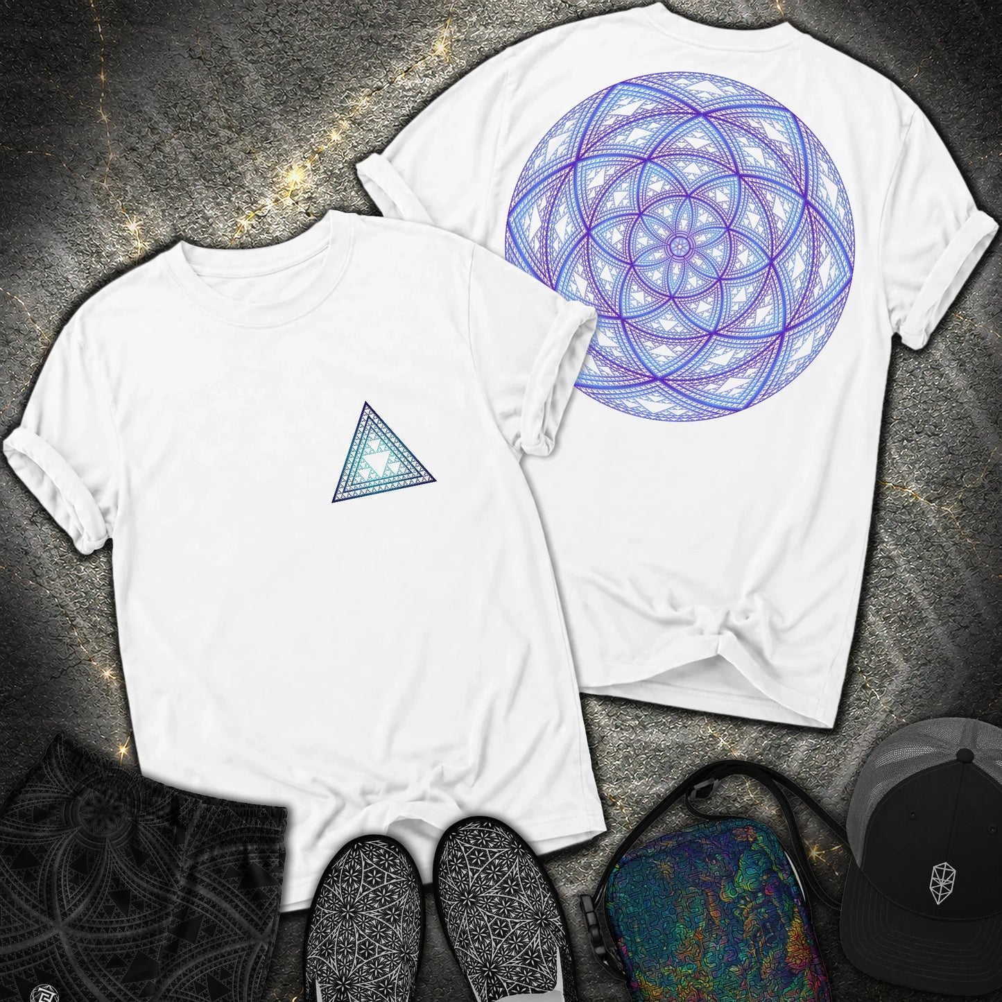 Sierpinski Seed Of Life 2 Sided T-Shirt - Sierpinski Seed Of Life 2 Sided Comfort T-Shirt - White