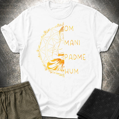 Om Mani Padme Hum Buddha T-Shirt - Om Mani Padme Hum Buddha T-Shirt - White