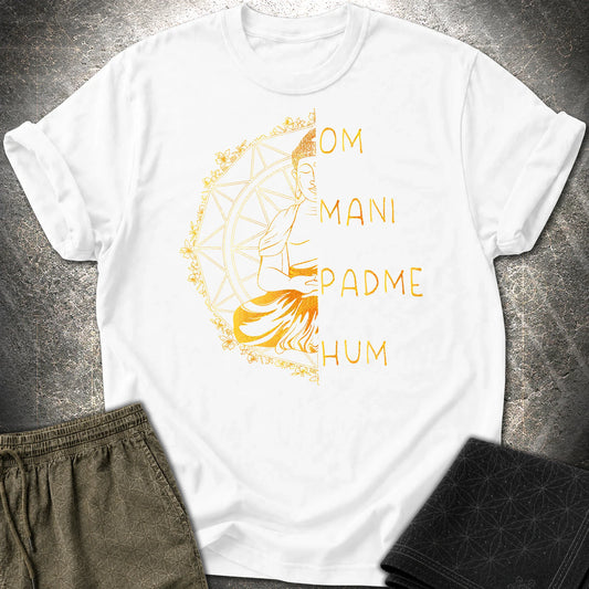 Om Mani Padme Hum Buddha T-Shirt - Om Mani Padme Hum Buddha T-Shirt - White