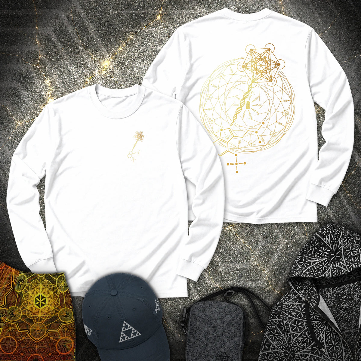 Psilocybin Key To Universe 2 Sided - Psilocybin Key To Universe 2 Sided Long Sleeve Shirt - White