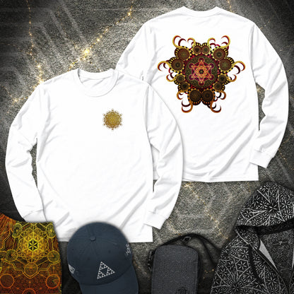 Organic Metatron 2 Sided - Organic Metatron 2 Sided Long Sleeve Shirt - White
