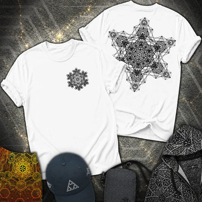 Metatron Fractal Star 2 Sided T-Shirt - Metatron Fractal Star 2 Sided T-Shirt - White