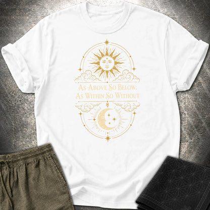 As Above So Below Sun Moon Colored - As Above So Below Sun Moon Colored T-Shirt - White