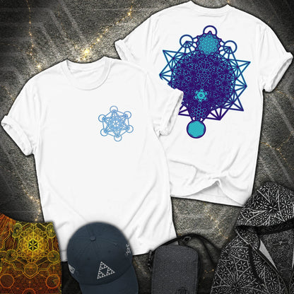 All The Sacred Geometry Metatron 2 Sided T-Shirt - All The Sacred Geometry Metatron 2 Sided T-Shirt - White