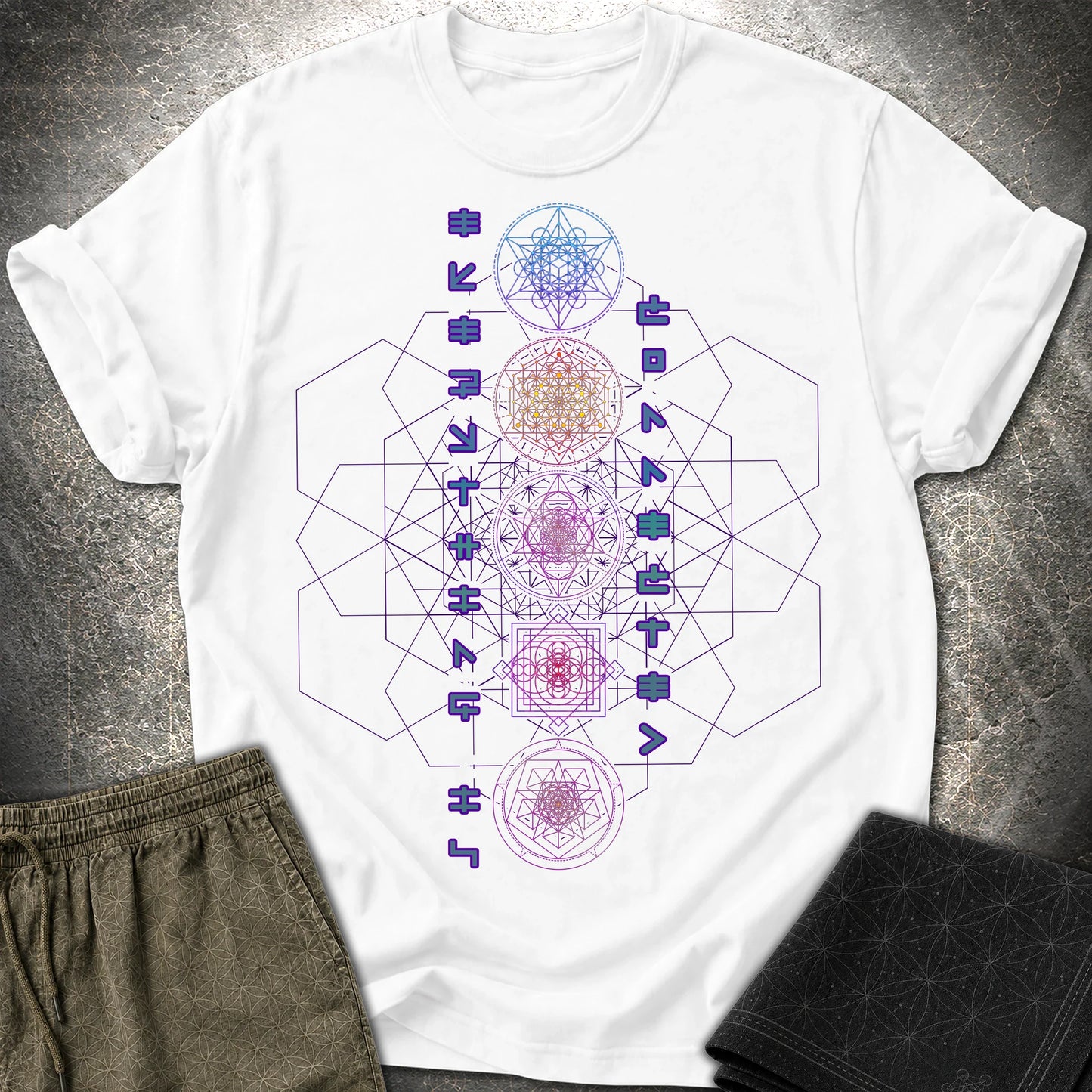 Everything Is Connected Sacred Geometry T-Shirt - Everything Is Connected Sacred Geometry T-Shirt - White