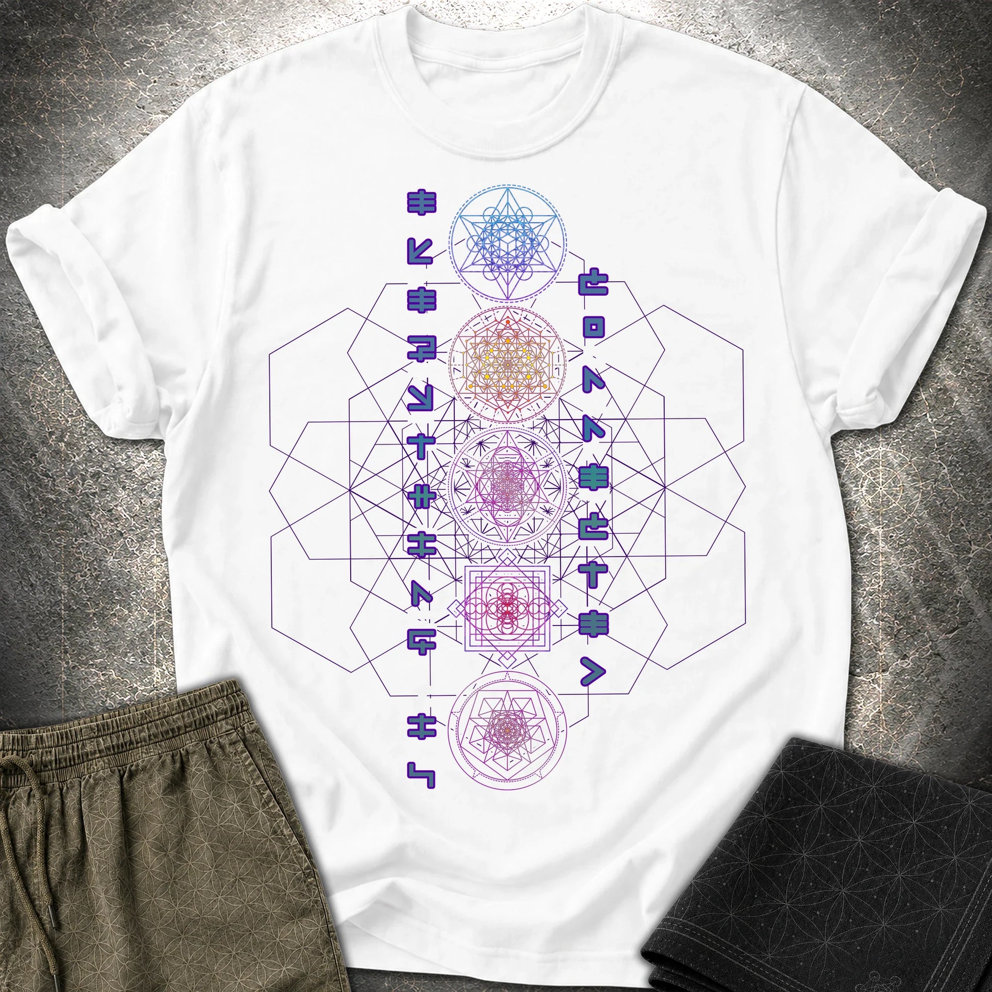 Everything Is Connected Sacred Geometry T-Shirt - Everything Is Connected Sacred Geometry T-Shirt - White