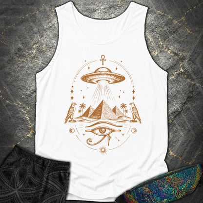 Starship Above the Sacred Pyramids - Starship Above the Sacred Pyramids Comfort Tank Top - White