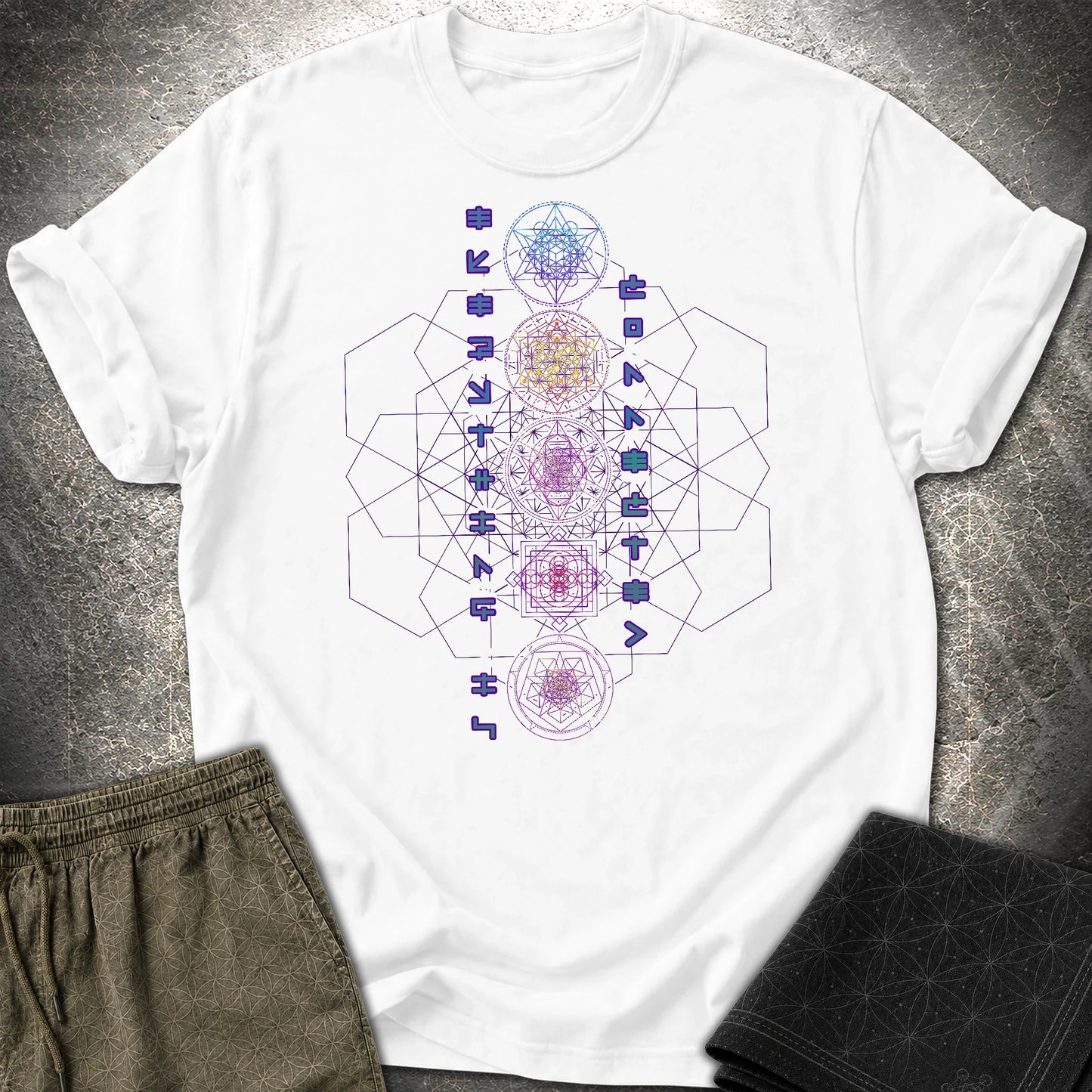 Everything Is Connected Sacred Geometry T-Shirt - Everything Is Connected Sacred Geometry T-Shirt - White