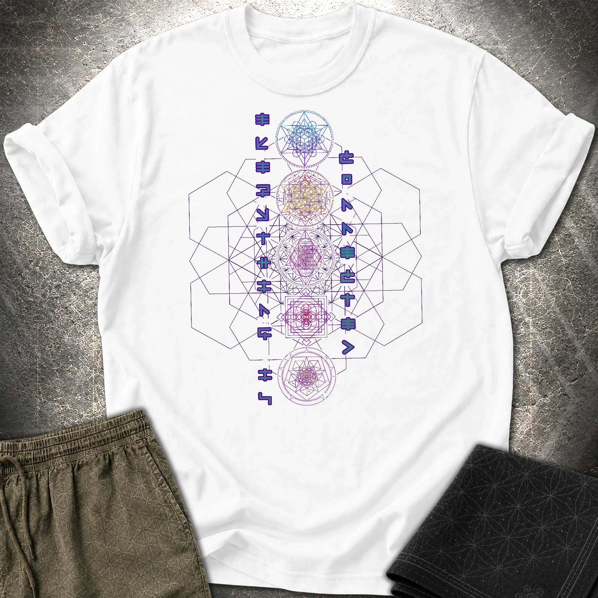 Everything Is Connected Sacred Geometry T-Shirt - Everything Is Connected Sacred Geometry T-Shirt - White