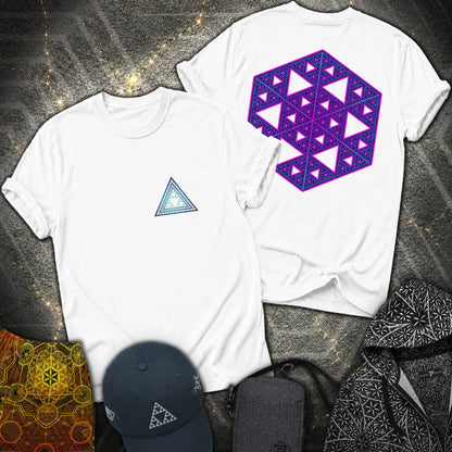 Sierpinski Star and Triangle 2 Sided T-Shirt - Sierpinski Star and Triangle 2 Sided T-Shirt - White