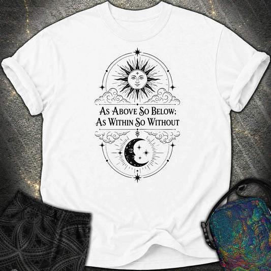 As Above So Below Sun Moon - As Above So Below Sun Moon Comfort T-Shirt - White