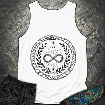888 Ouroboros Infinity Unisex Comfort Tank Top - 888 Ouroboros Infinity Unisex Comfort Tank Top - White
