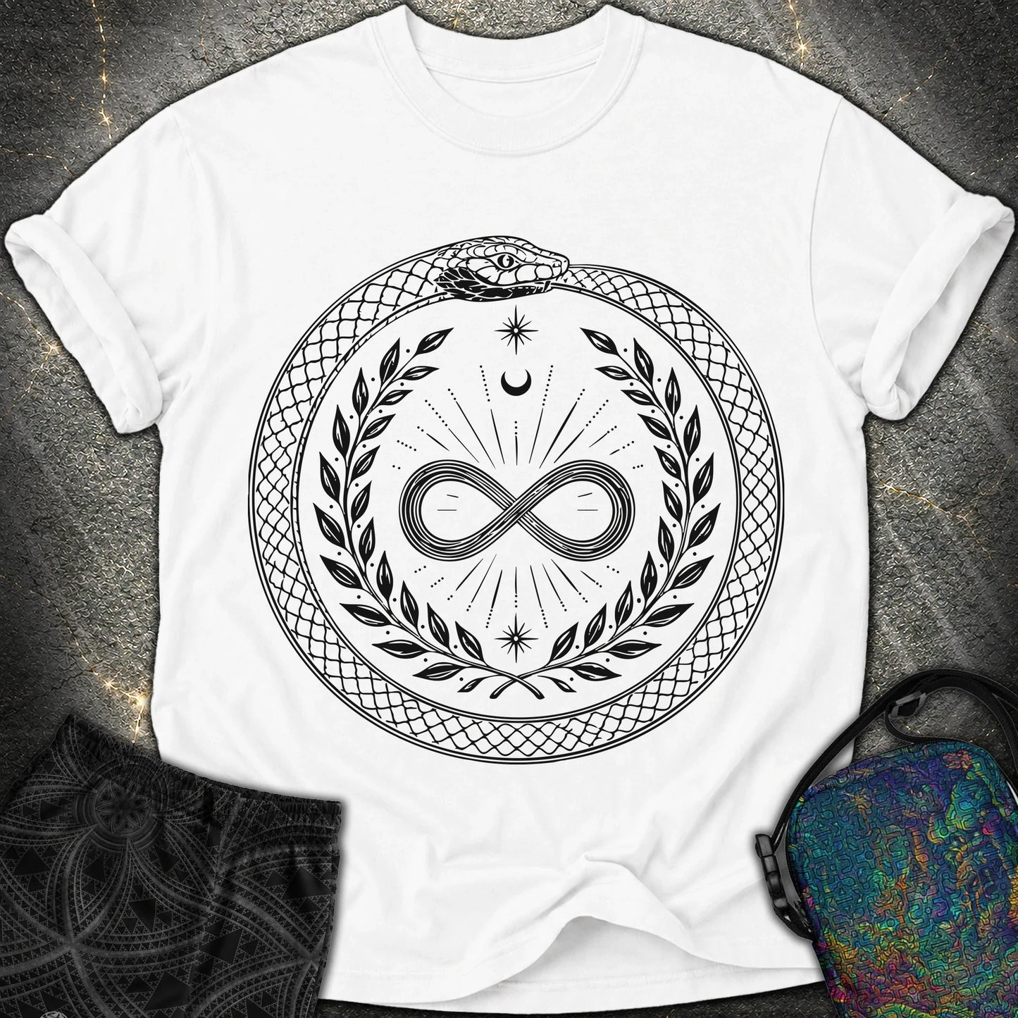 888 Ouroboros Infinity Unisex Comfort T-Shirt - 888 Ouroboros Infinity Unisex Comfort T-Shirt - White