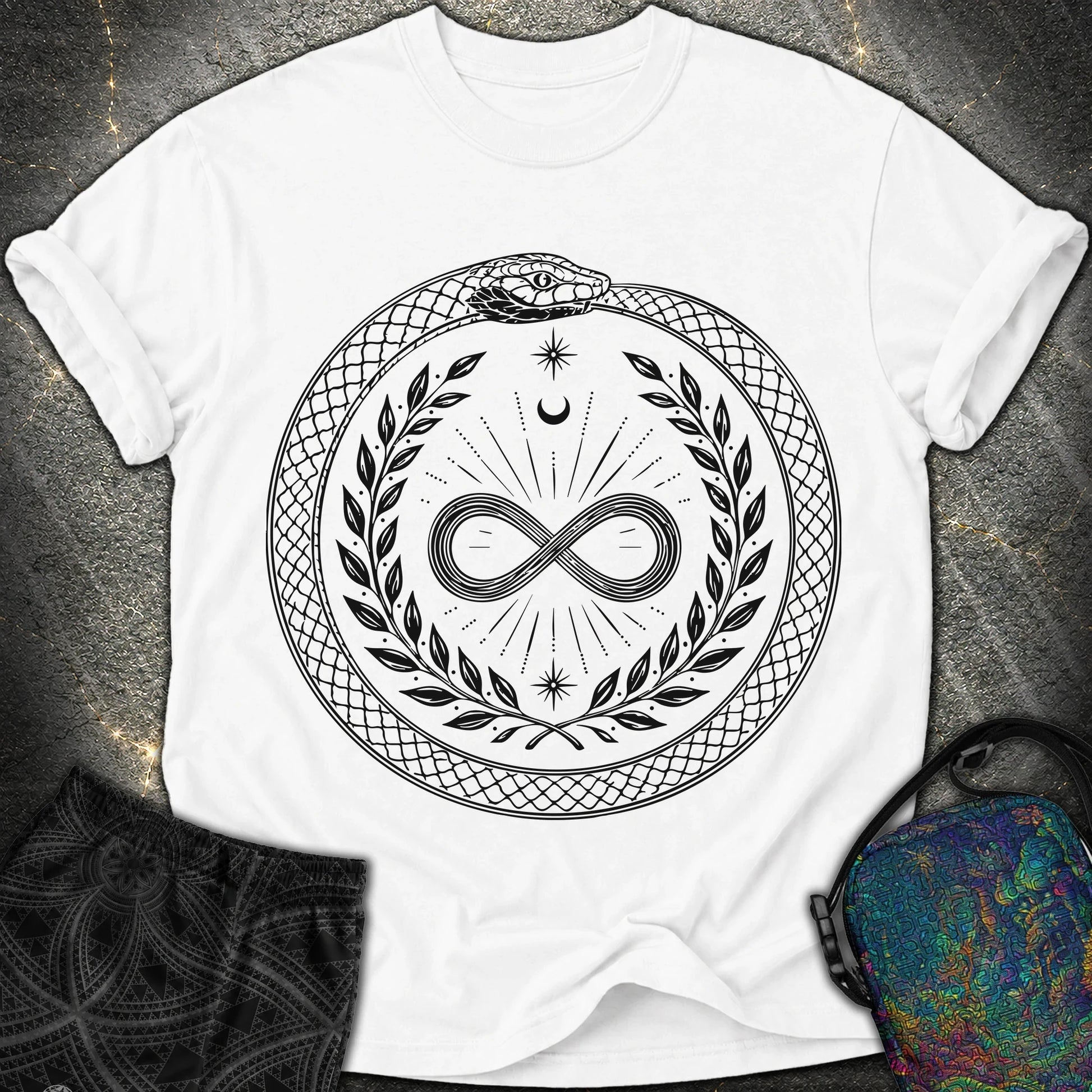 888 Ouroboros Infinity Unisex Comfort T-Shirt - 888 Ouroboros Infinity Unisex Comfort T-Shirt - White
