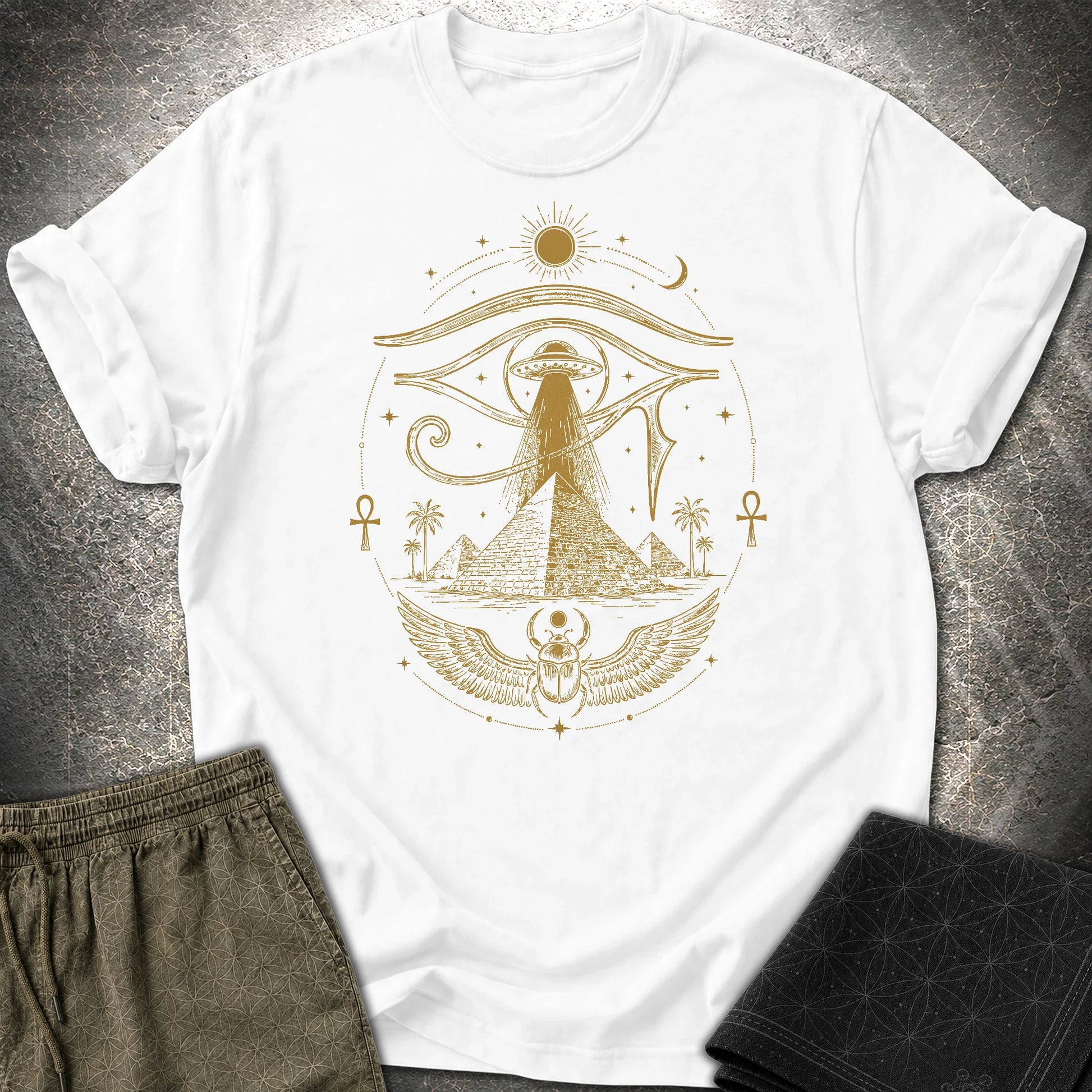 Ancient Eye Over the Pyramids - Ancient Eye Over the Pyramids T-Shirt - White