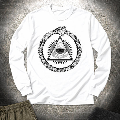 Ouroboros Eye Of Providence - Ouroboros Eye Of Providence Long Sleeve Shirt - White