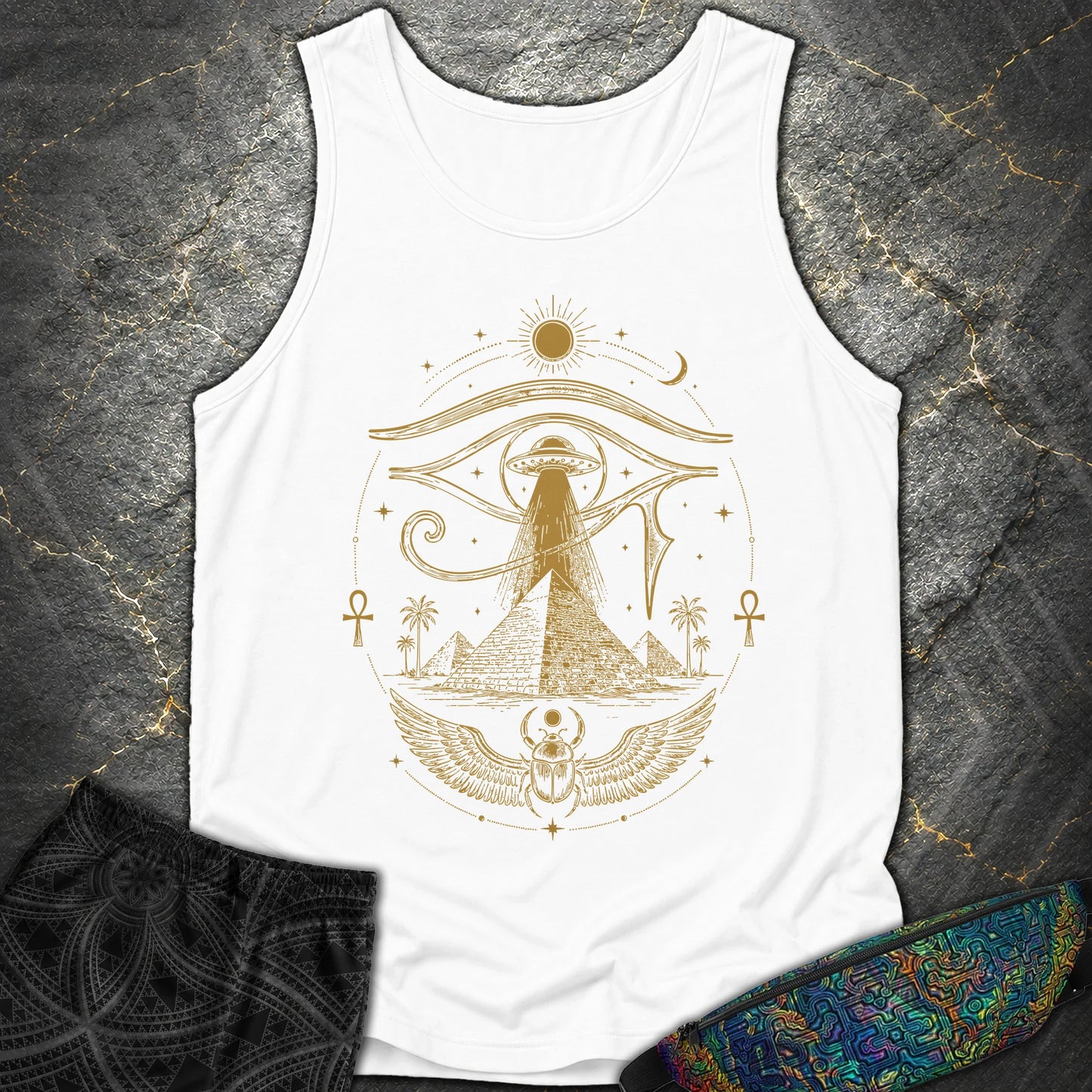 Ancient Eye Over the Pyramids - Ancient Eye Over the Pyramids Comfort Tank Top - White