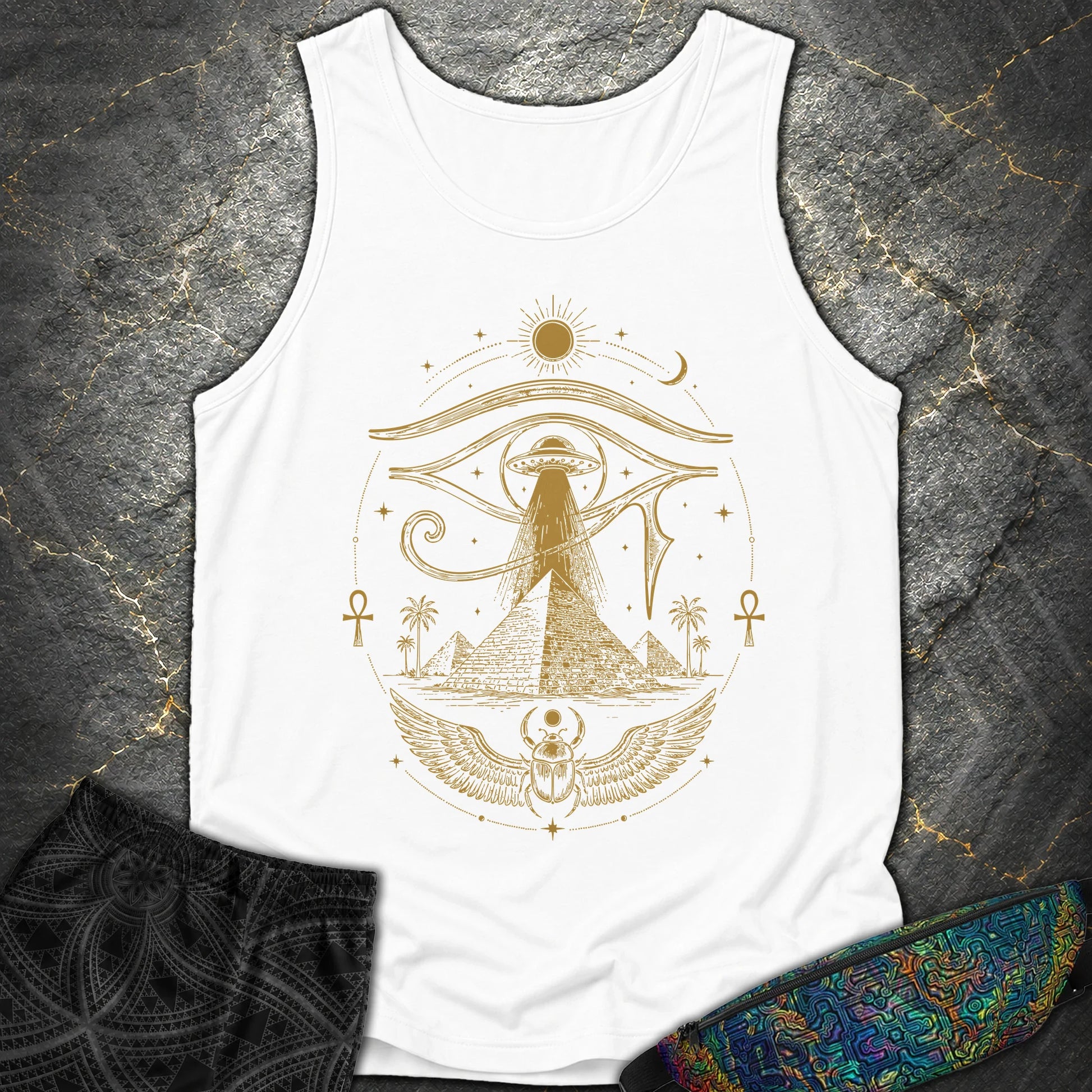 Ancient Eye Over the Pyramids - Ancient Eye Over the Pyramids Comfort Tank Top - White