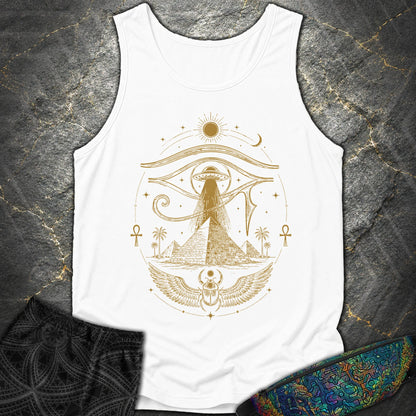 Ancient Eye Over the Pyramids - Ancient Eye Over the Pyramids Comfort Tank Top - White