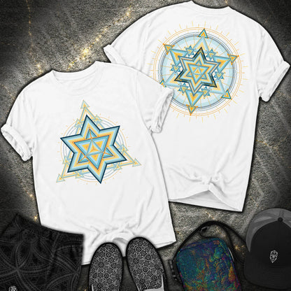 Merkaba Light Matrix 2 Sided Comfort T-Shirt - Merkaba Light Matrix 2 Sided Comfort T-Shirt - White