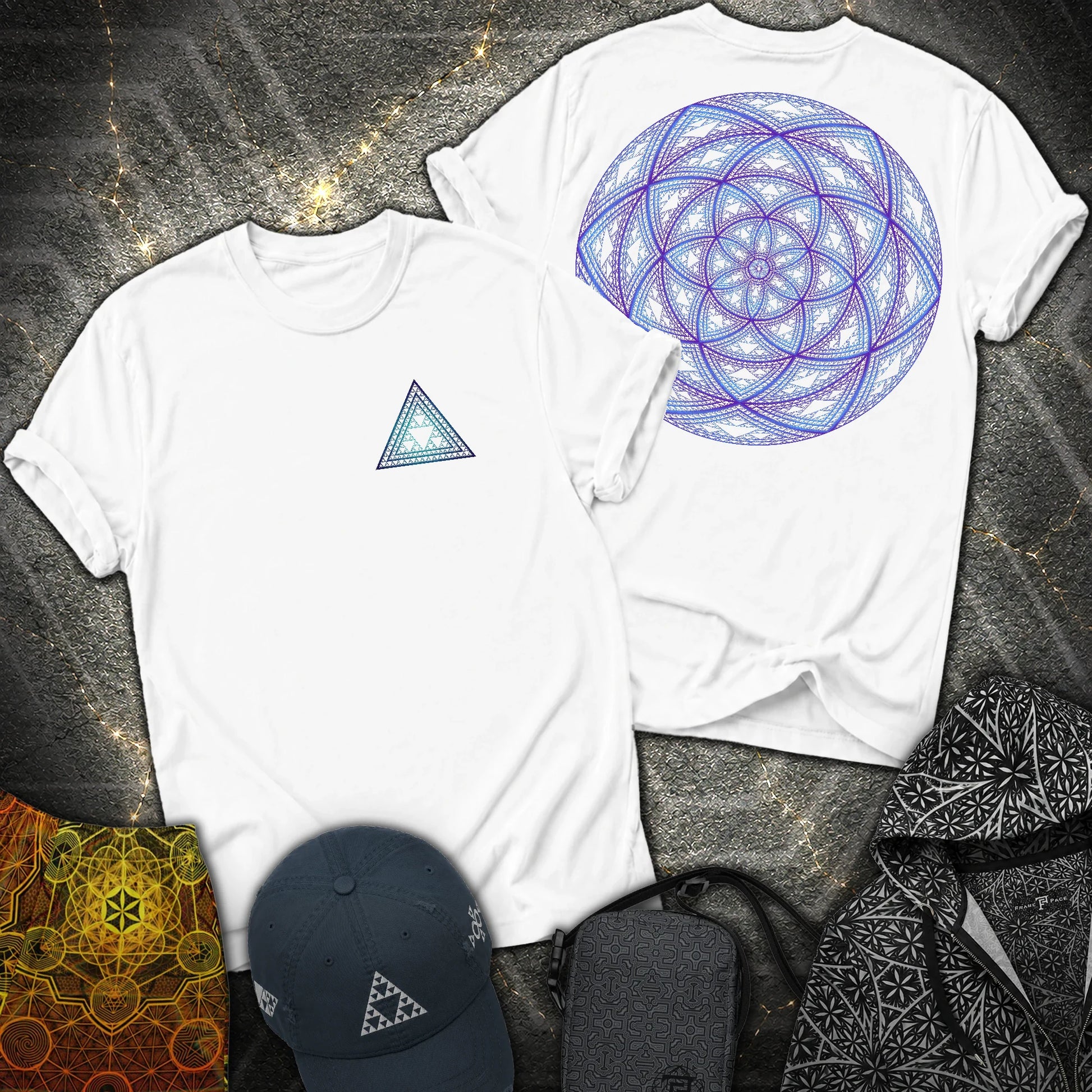 Sierpinski Seed Of Life 2 Sided T-Shirt - Sierpinski Seed Of Life 2 Sided T-Shirt - White