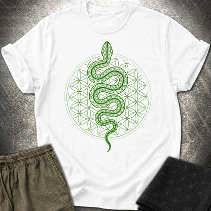 Flower of Life Serpent T-Shirt - Flower of Life Serpent T-Shirt - White