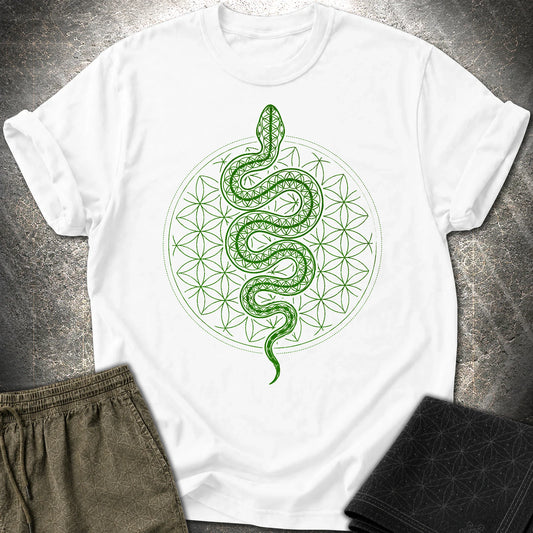 Flower of Life Serpent T-Shirt - Flower of Life Serpent T-Shirt - White