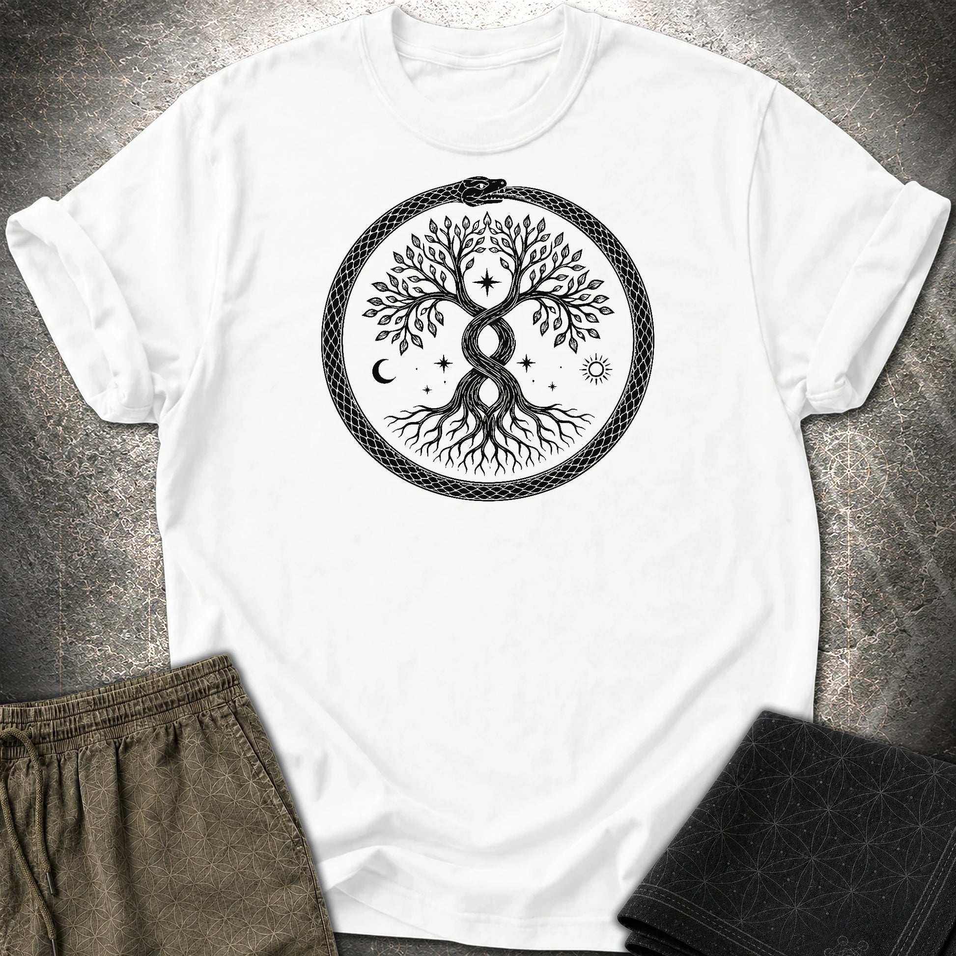 888 Ouroboros Tree T-Shirt - 888 Ouroboros Tree T-Shirt - White