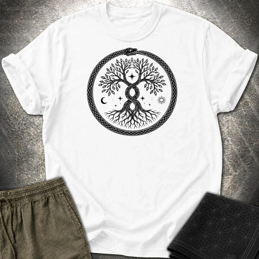 888 Ouroboros Tree T-Shirt - 888 Ouroboros Tree T-Shirt - White
