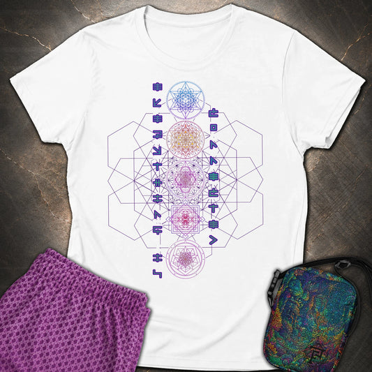 Everything Is Connected Sacred Geometry Womens T-Shirt - Everything Is Connected Sacred Geometry Womens T-Shirt - White