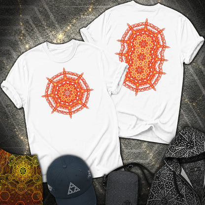 Radiant Geometry Portal Mandala 2 Sided T-Shirt - Radiant Geometry Portal Mandala 2 Sided T-Shirt - White