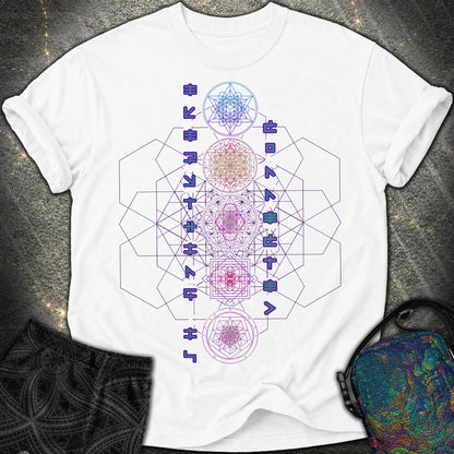 Everything Is Connected Sacred Geometry T-Shirt - Everything Is Connected Sacred Geometry Comfort T-Shirt - White
