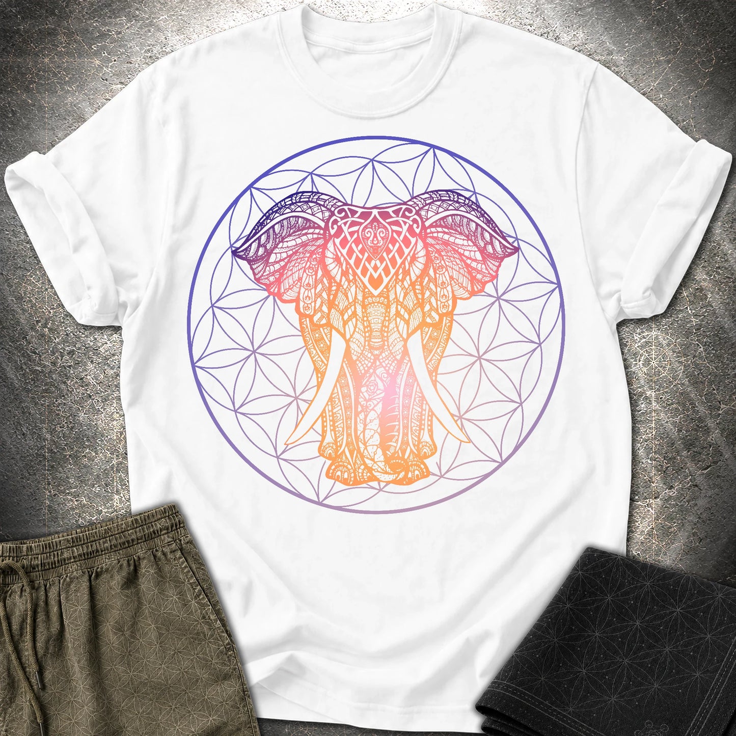 Ganesha Flower Of Life T-Shirt - Ganesha Flower Of Life T-Shirt - White