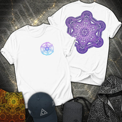 Intricate Metatron's Cube 2 Sided T-Shirt - Intricate Metatron's Cube 2 Sided T-Shirt - White