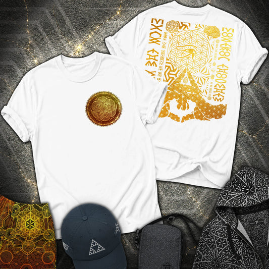 Kalesvara Mudra Seed Of Life 2 Sided T-Shirt - Kalesvara Mudra Seed Of Life 2 Sided T-Shirt - White