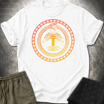 Ouroboros Tree Of Life Unisex T-Shirt - Ouroboros Tree Of Life Unisex T-Shirt - White