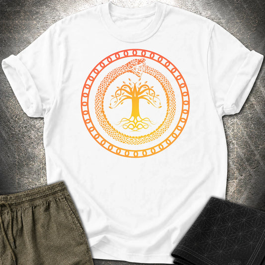 Ouroboros Tree Of Life Unisex T-Shirt - Ouroboros Tree Of Life Unisex T-Shirt - White
