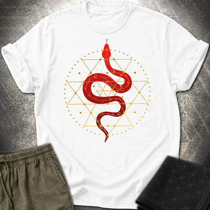 Sri Yantra Snake T-Shirt - Sri Yantra Snake T-Shirt - White