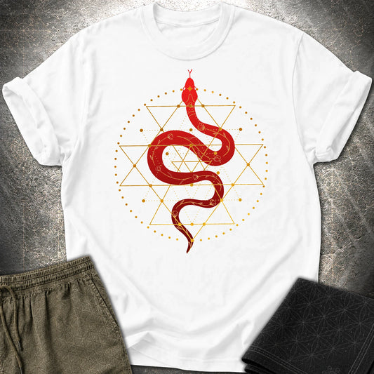 Sri Yantra Snake T-Shirt - Sri Yantra Snake T-Shirt - White