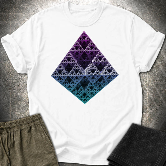Sierpinski 3D Fractal T-Shirt - Sierpinski 3D Fractal T-Shirt - White