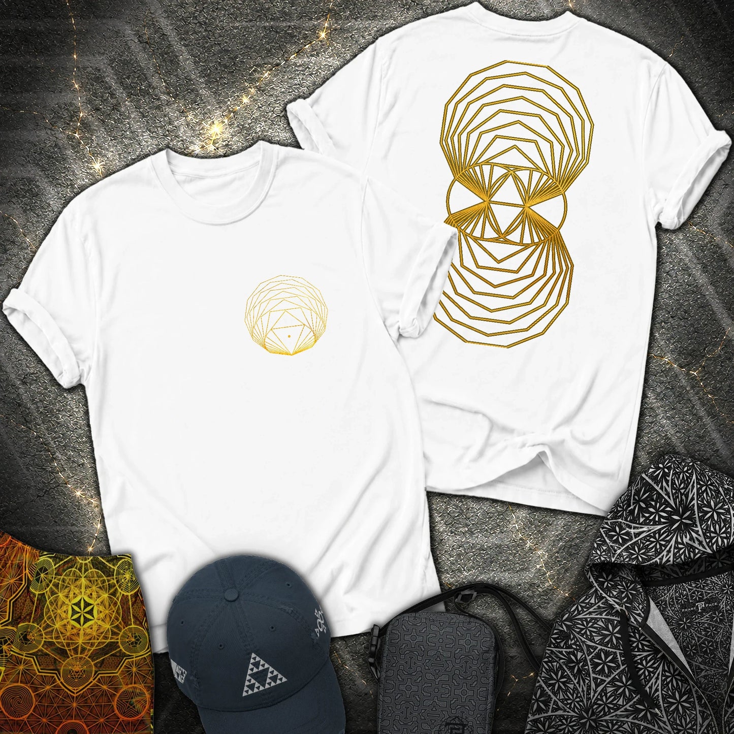 Regular Polygons Geometry 2 Sided T-Shirt - Regular Polygons Geometry 2 Sided T-Shirt - White