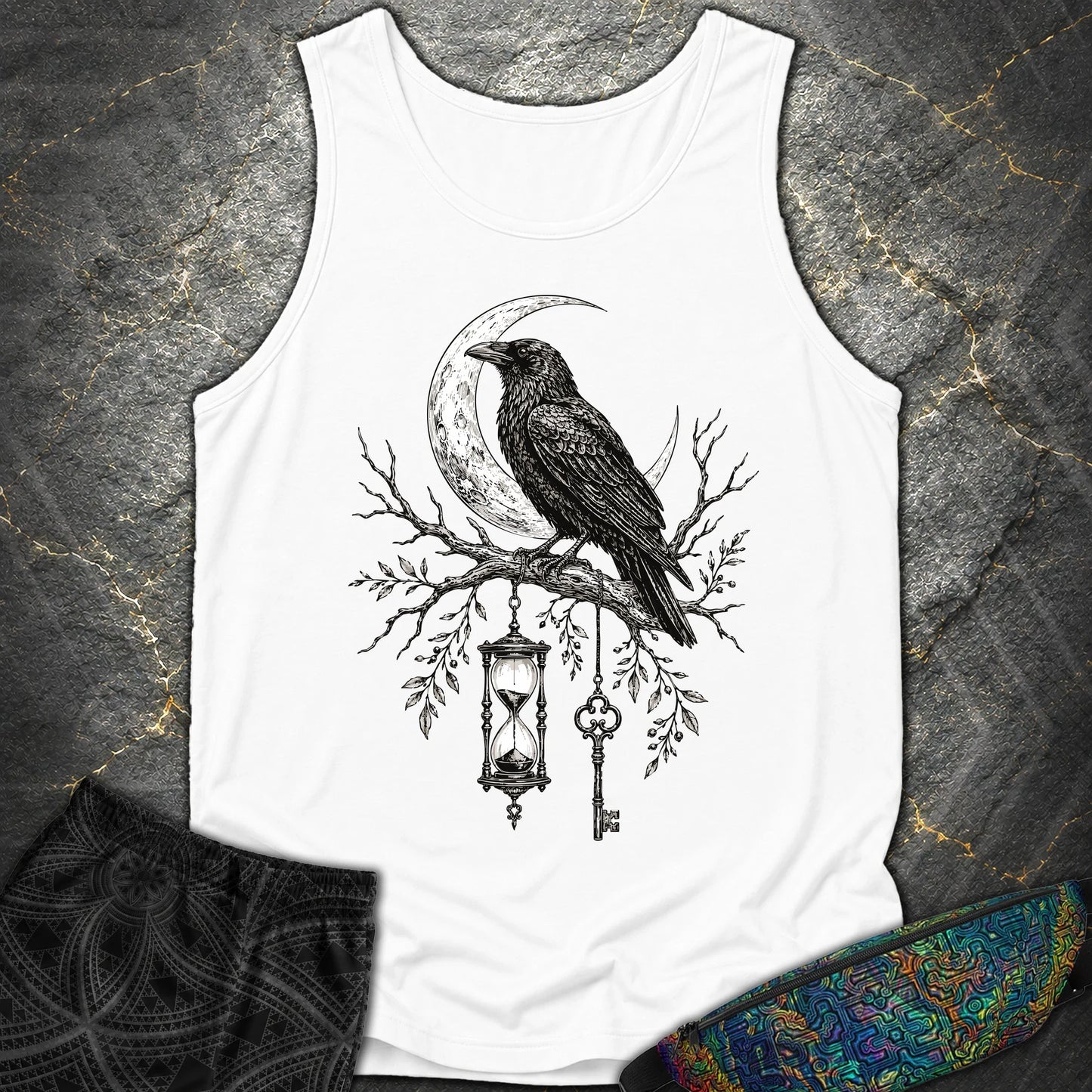 Crow Hourglass Key - Crow Hourglass Key Comfort Tank Top - White