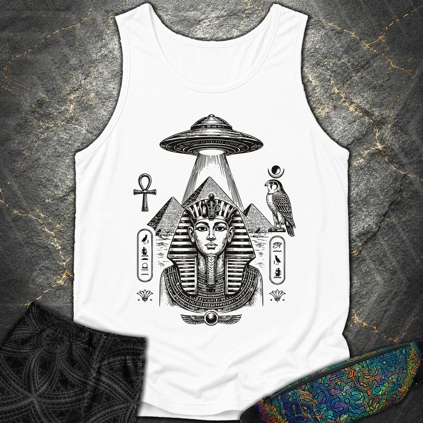 Pharaoh Under the Alien Light - Pharaoh Under the Alien Light Comfort Tank Top - White
