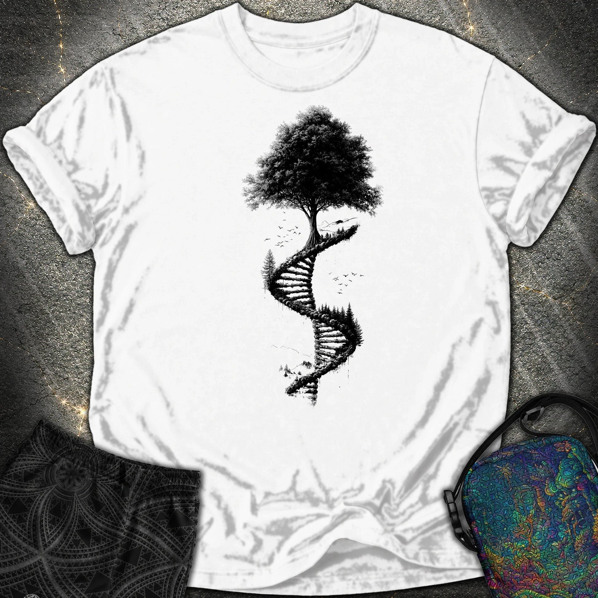 Tree of Life DNA Double Helix Comfort T-Shirt - Tree of Life DNA Double Helix Comfort T-Shirt - White